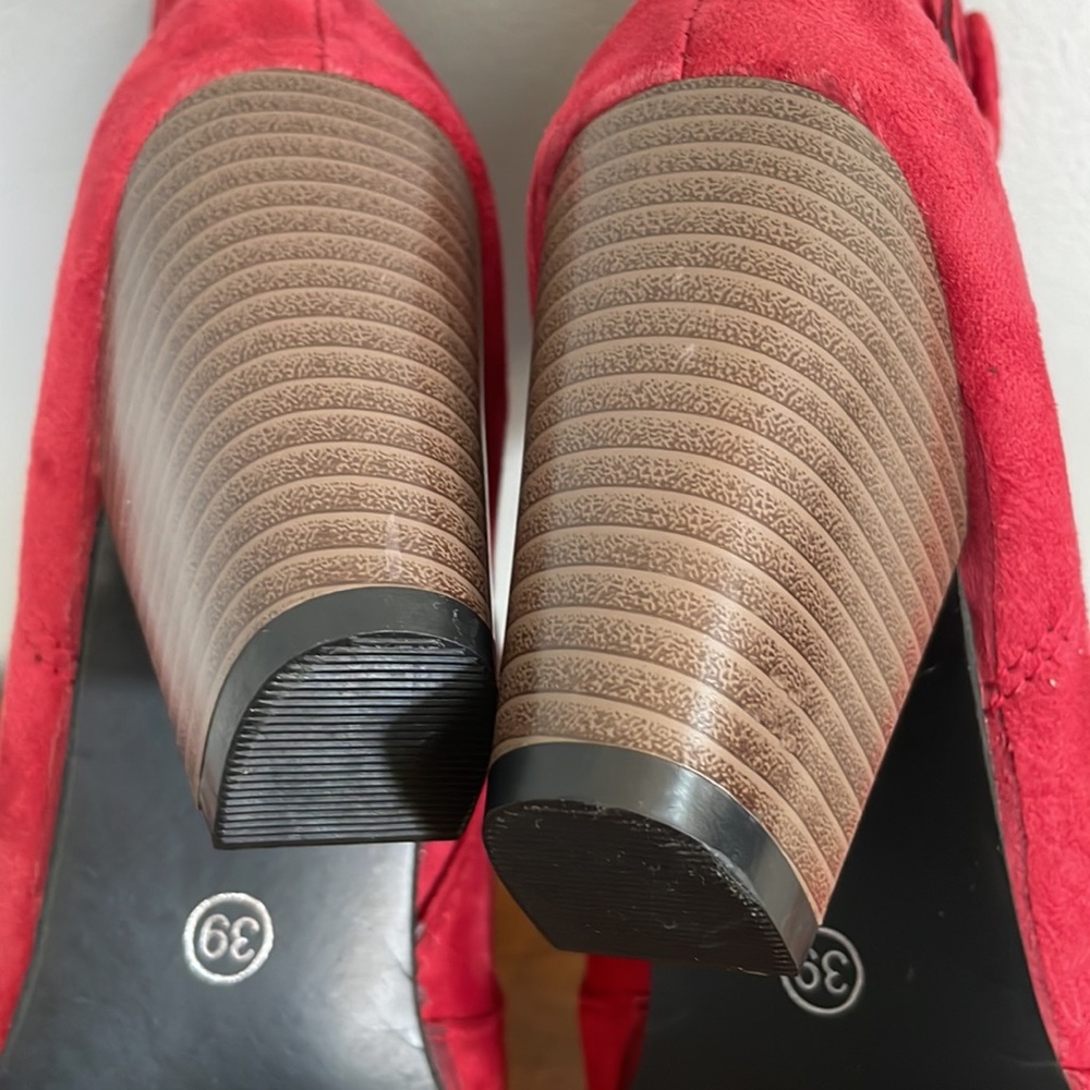 YAO FEI RED HIGH HEEL ANKLE BOOTS - Picture 12 of 16